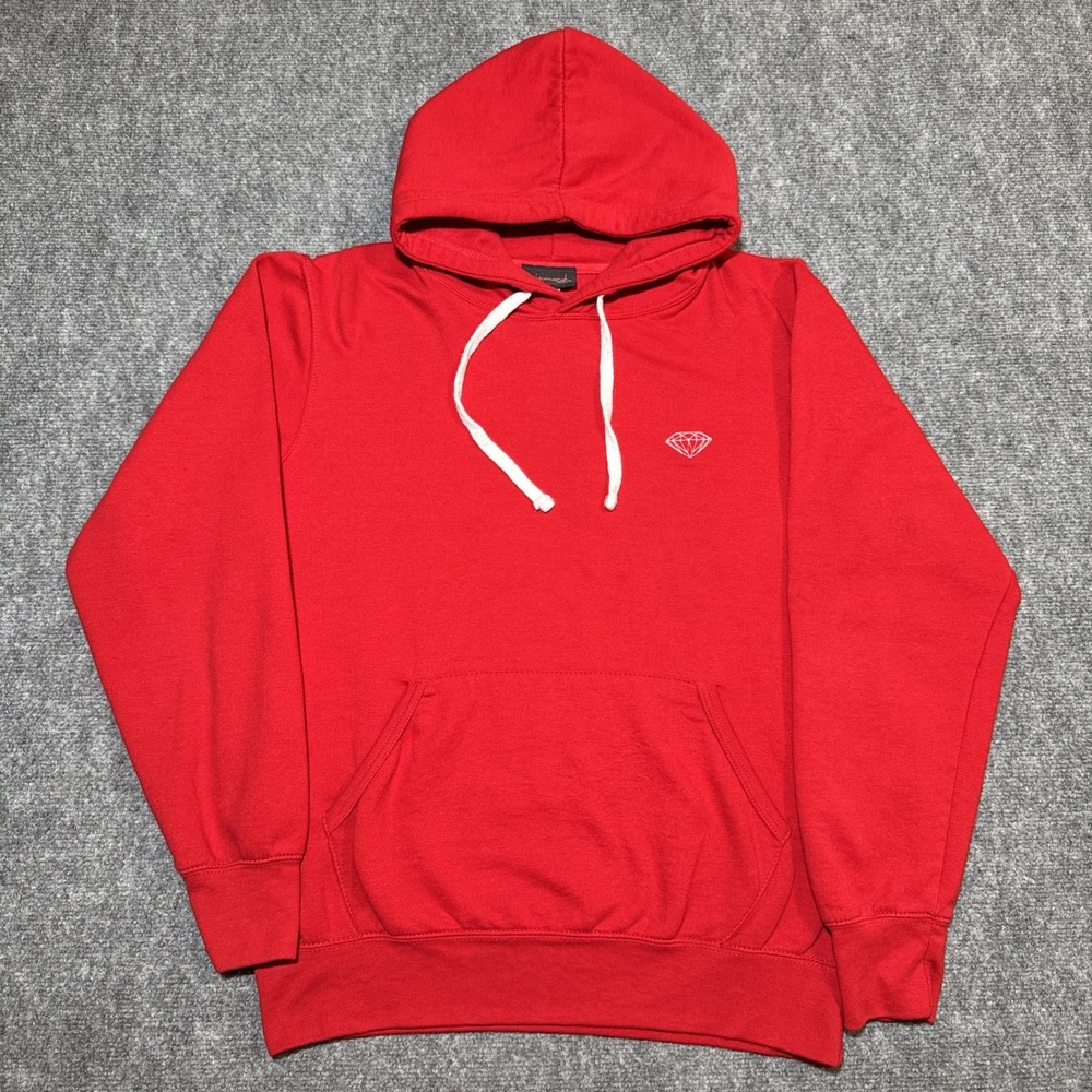 Diamond Supply Co. Hoodie Men's Size‎ Medium Solid Red Embroidered Logo